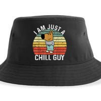 Chill Guy Meme Dog Cool Internet Statement Sustainable Bucket Hat