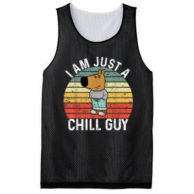 Chill Guy Meme Dog Cool Internet Statement Mesh Reversible Basketball Jersey Tank