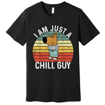 Chill Guy Meme Dog Cool Internet Statement Premium T-Shirt