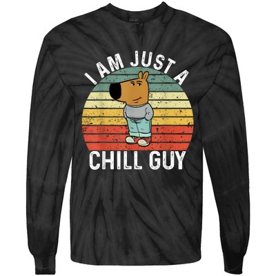 Chill Guy Meme Dog Cool Internet Statement Tie-Dye Long Sleeve Shirt