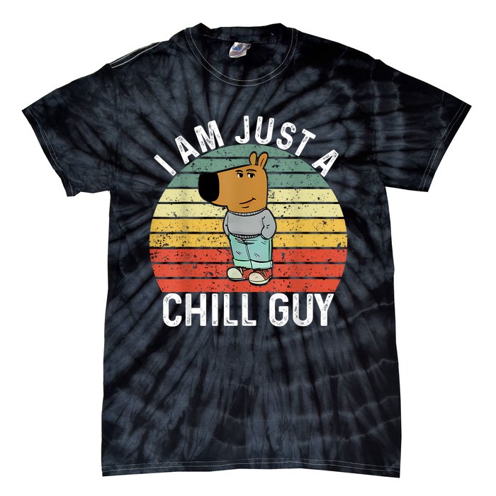 Chill Guy Meme Dog Cool Internet Statement Tie-Dye T-Shirt