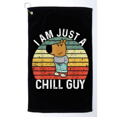 Chill Guy Meme Dog Cool Internet Statement Platinum Collection Golf Towel