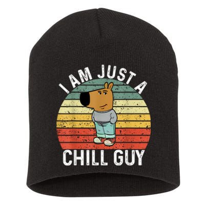 Chill Guy Meme Dog Cool Internet Statement Short Acrylic Beanie