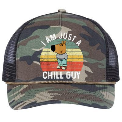 Chill Guy Meme Dog Cool Internet Statement Retro Rope Trucker Hat Cap