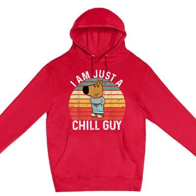 Chill Guy Meme Dog Cool Internet Statement Premium Pullover Hoodie