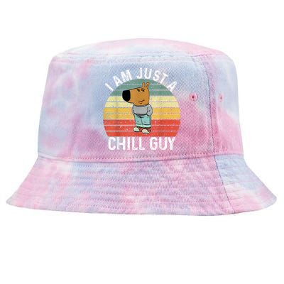 Chill Guy Meme Dog Cool Internet Statement Tie-Dyed Bucket Hat