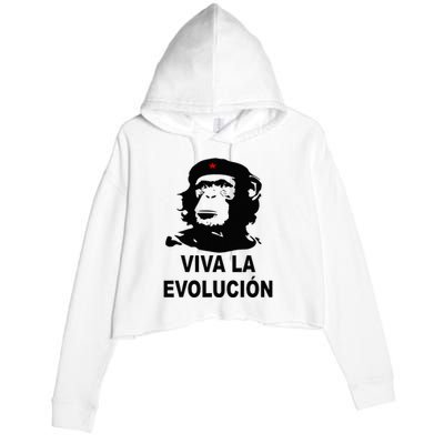 Che Guevara Monkey Revolution Viva la evolucion evolution Crop Fleece Hoodie