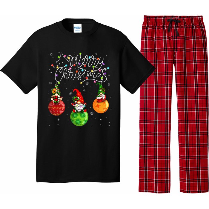 Cute Gnomes Merry Christmas Light Family Gnome  Pajama Set