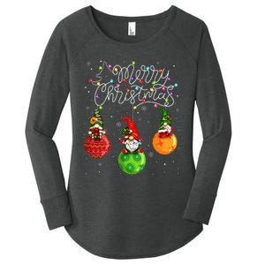 Cute Gnomes Merry Christmas Light Family Gnome  Women's Perfect Tri Tunic Long Sleeve Shirt