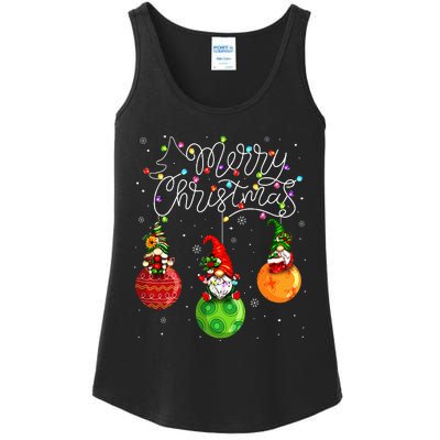 Cute Gnomes Merry Christmas Light Family Gnome  Ladies Essential Tank