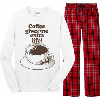 Coffee Gives Me Extra Life Long Sleeve Pajama Set