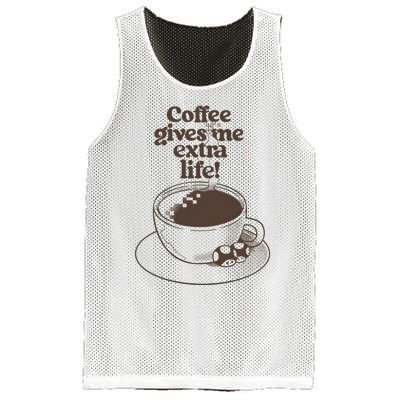 Coffee Gives Me Extra Life Mesh Reversible Basketball Jersey Tank