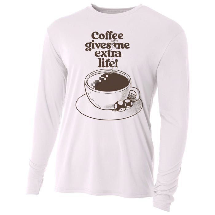 Coffee Gives Me Extra Life Cooling Performance Long Sleeve Crew