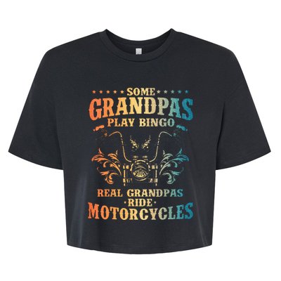 Cool Grandpa Motorcycle Design For Biker Motorbike Bella+Canvas Jersey Crop Tee