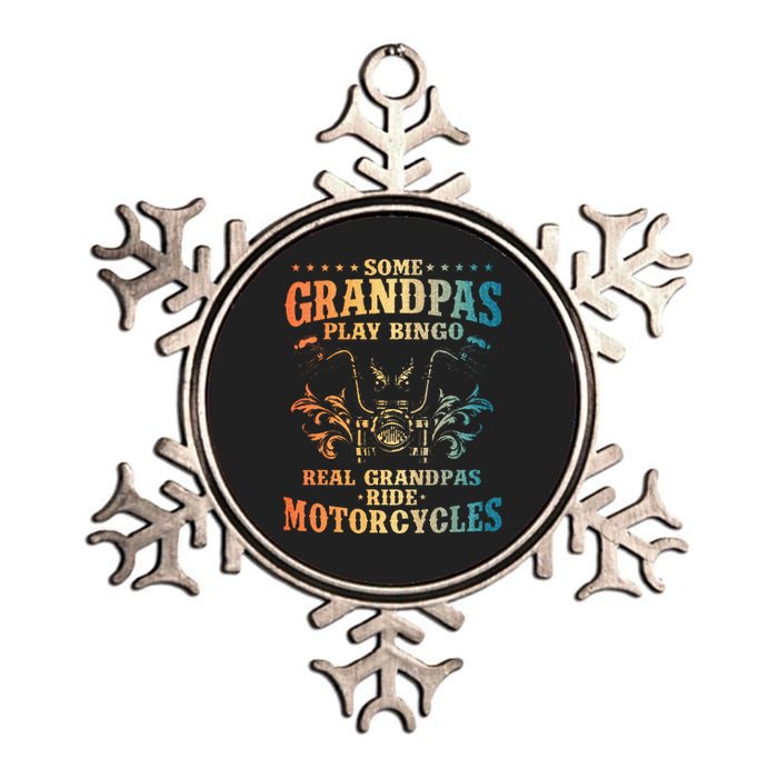 Cool Grandpa Motorcycle Design For Biker Motorbike Metallic Star Ornament