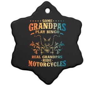 Cool Grandpa Motorcycle Design For Biker Motorbike Ceramic Star Ornament