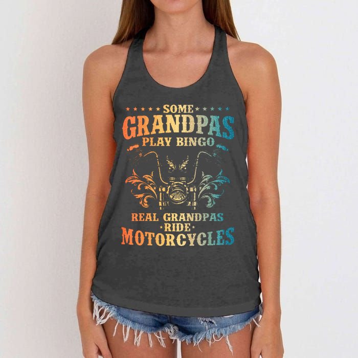 Cool Grandpa Motorcycle Design For Biker Motorbike Women's Knotted Racerback Tank