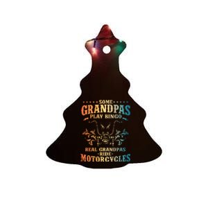 Cool Grandpa Motorcycle Design For Biker Motorbike Ceramic Tree Ornament