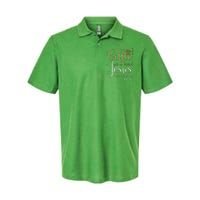 Coffee Gets Me Started Jesus Keeps Me Going Jesus Softstyle Adult Sport Polo