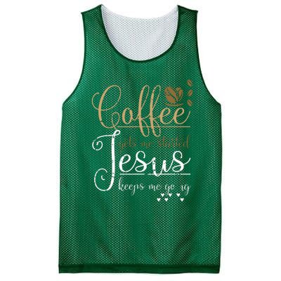 Coffee Gets Me Started Jesus Keeps Me Going Jesus Mesh Reversible Basketball Jersey Tank