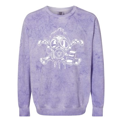 Crossbones Gas Mask Guy Colorblast Crewneck Sweatshirt