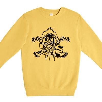 Crossbones Gas Mask Guy Premium Crewneck Sweatshirt