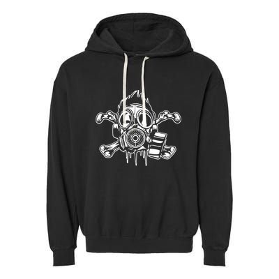 Crossbones Gas Mask Guy Garment-Dyed Fleece Hoodie