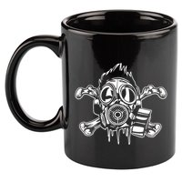 Crossbones Gas Mask Guy 11oz C Handle Ceramic Mug