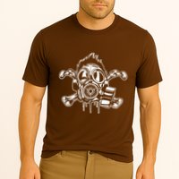 Crossbones Gas Mask Guy Cooling Performance Crew T-Shirt