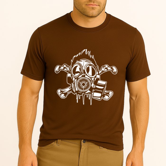 Crossbones Gas Mask Guy Cooling Performance Crew T-Shirt