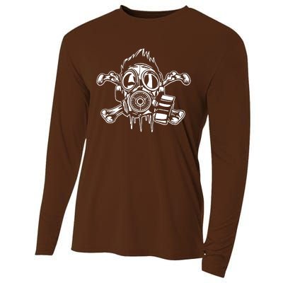 Crossbones Gas Mask Guy Cooling Performance Long Sleeve Crew