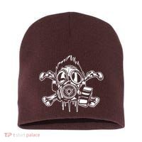 Crossbones Gas Mask Guy Short Acrylic Beanie