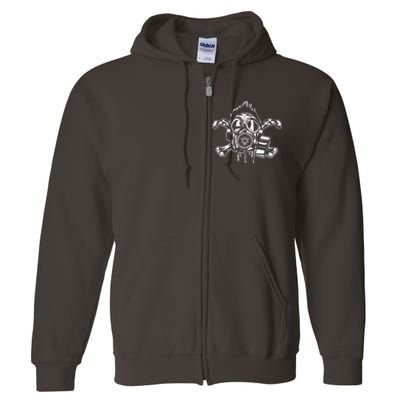 Crossbones Gas Mask Guy Full Zip Hoodie