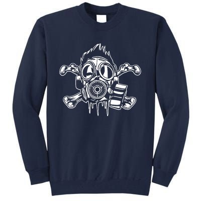 Crossbones Gas Mask Guy Tall Sweatshirt