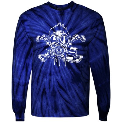 Crossbones Gas Mask Guy Tie-Dye Long Sleeve Shirt