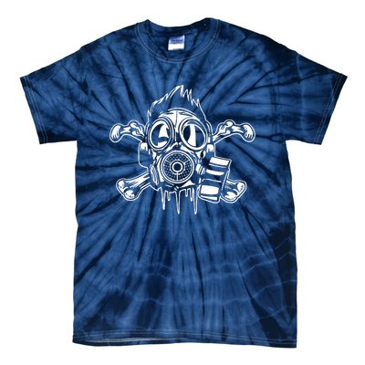 Crossbones Gas Mask Guy Tie-Dye T-Shirt