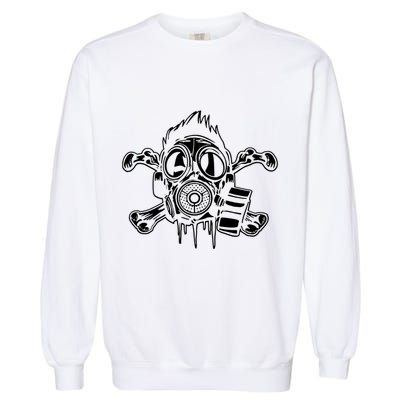 Crossbones Gas Mask Guy Garment-Dyed Sweatshirt