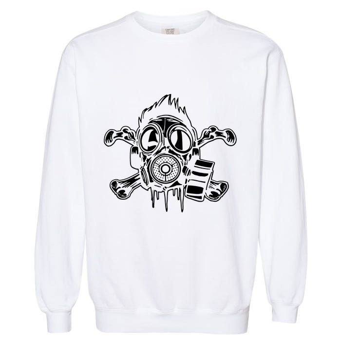 Crossbones Gas Mask Guy Garment-Dyed Sweatshirt