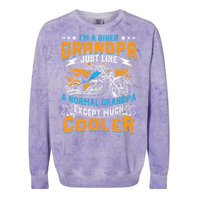 Cool Grandpa Motorcycle Gift Idea Colorblast Crewneck Sweatshirt