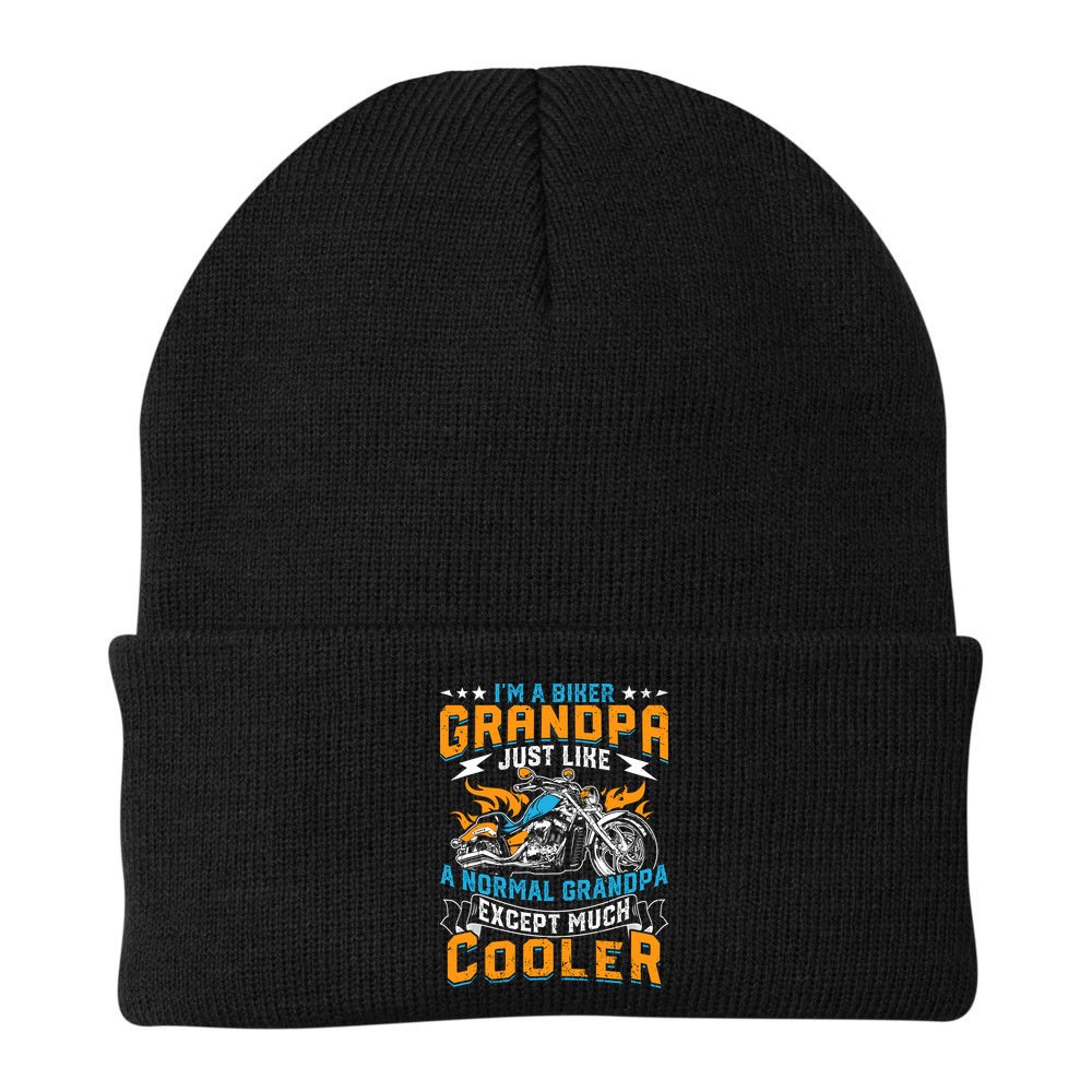 Cool Grandpa Motorcycle Gift Idea Beanie