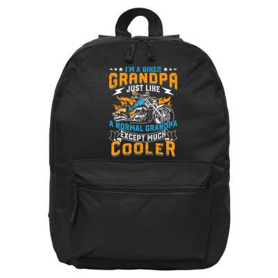 Cool Grandpa Motorcycle Gift Idea 16 in Basic Backpack