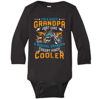 Cool Grandpa Motorcycle Gift Idea Baby Long Sleeve Bodysuit