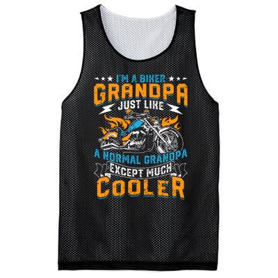 Cool Grandpa Motorcycle Gift Idea Mesh Reversible Basketball Jersey Tank