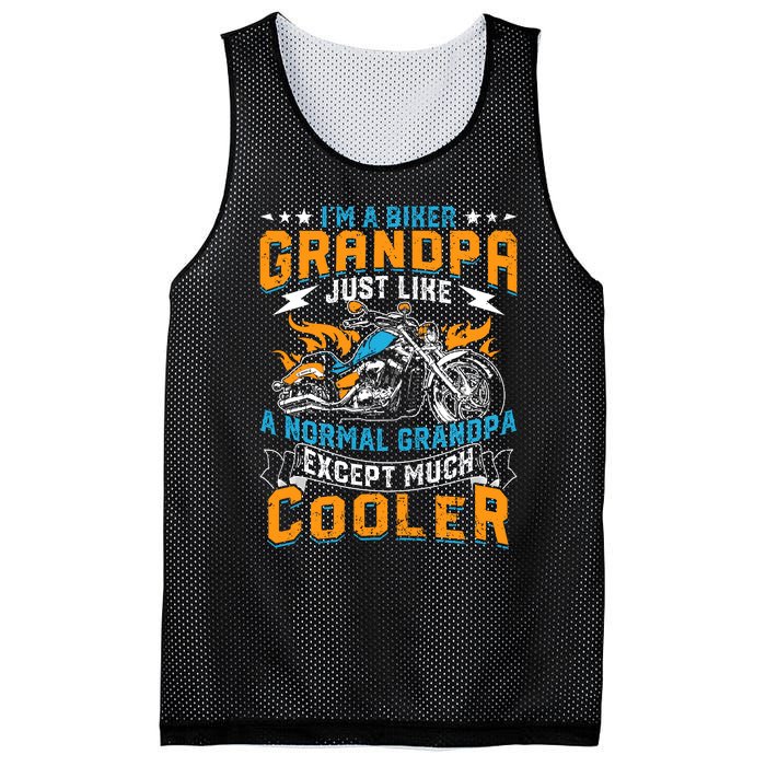 Cool Grandpa Motorcycle Gift Idea Mesh Reversible Basketball Jersey Tank