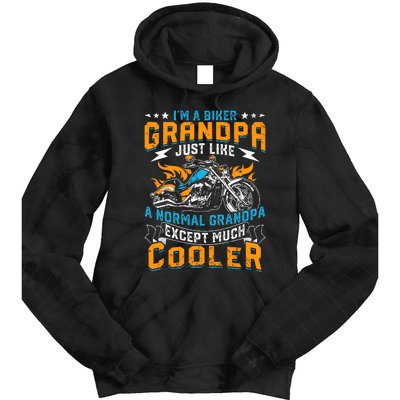 Cool Grandpa Motorcycle Gift Idea Tie Dye Hoodie