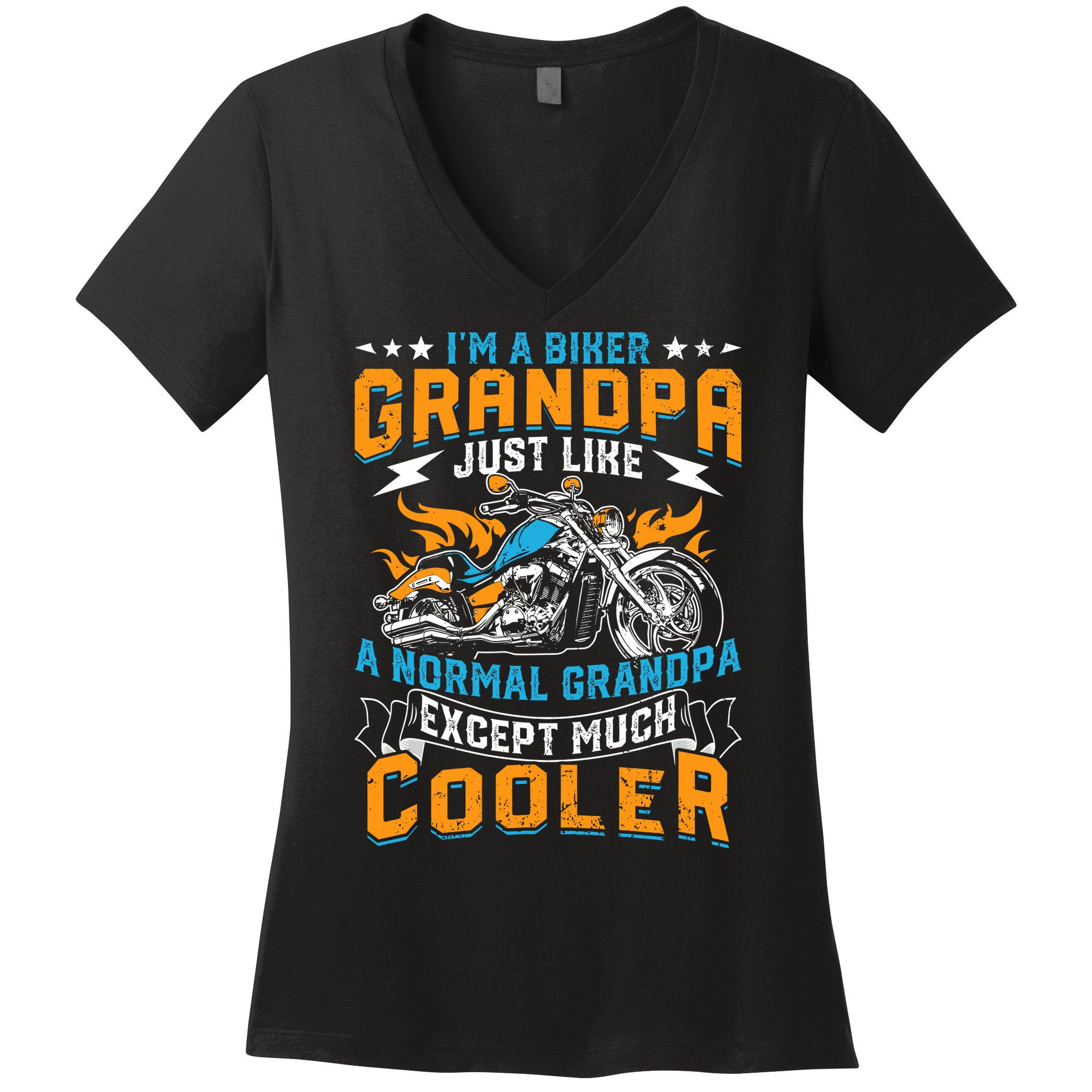 Cool Grandpa Motorcycle Gift Idea Women's V-Neck T-Shirt