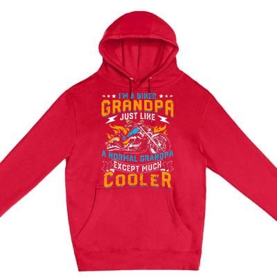 Cool Grandpa Motorcycle Gift Idea Premium Pullover Hoodie