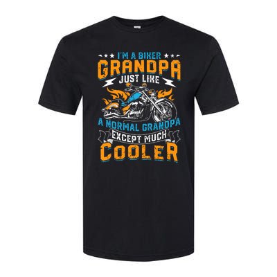 Cool Grandpa Motorcycle Gift Idea Softstyle CVC T-Shirt