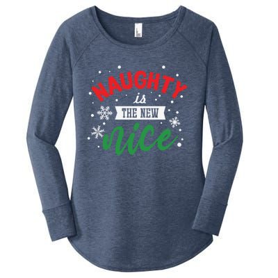 Christmas Gift Merry Xmas Gift Naughty Is The New Nice Cute Gift Women's Perfect Tri Tunic Long Sleeve Shirt