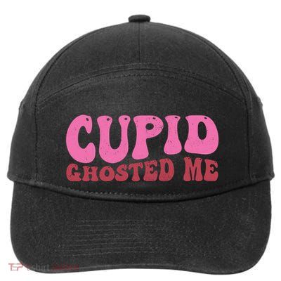 Cupid Ghosted Me Funny Valentines Day 7-Panel Snapback Hat